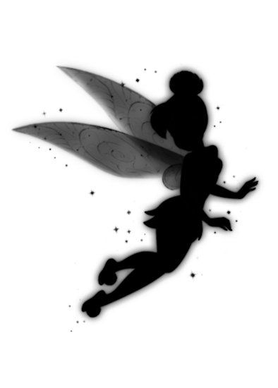 Silhouette Flying Tinkerbell Tattoo Design