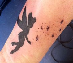 Silhouette Tinkerbell Tattoo Design For Wrist