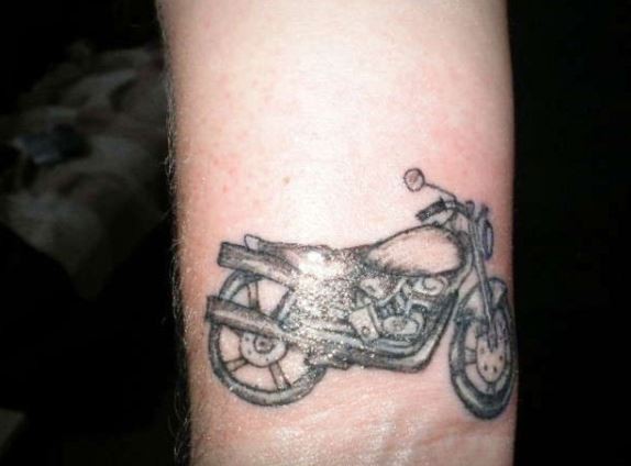 Simple Motorbike Tattoo On Wrist