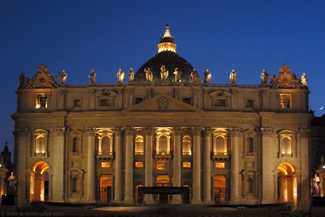 St. Peter's Basilica At Night Picture