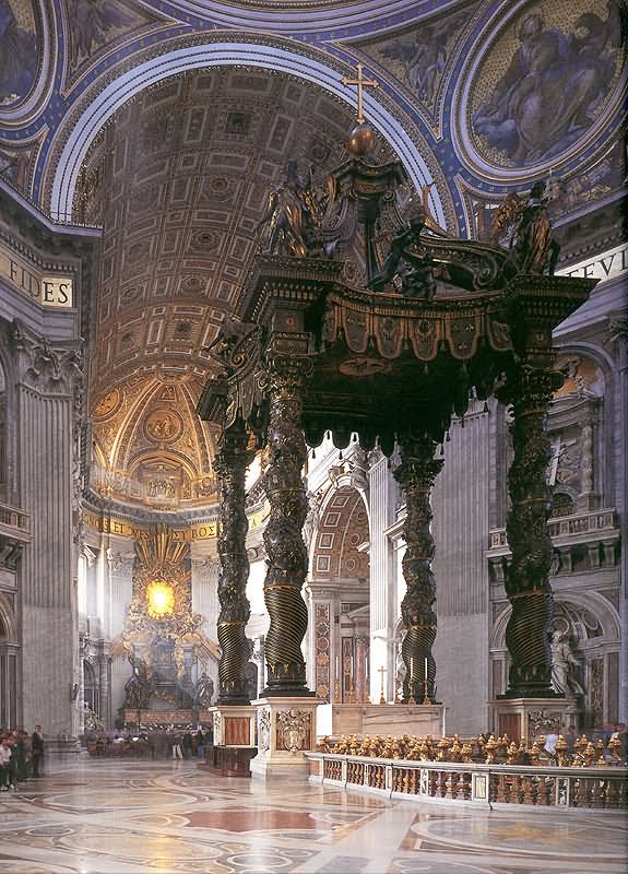 St. Peter's Basilica Baldachino Inside Picture