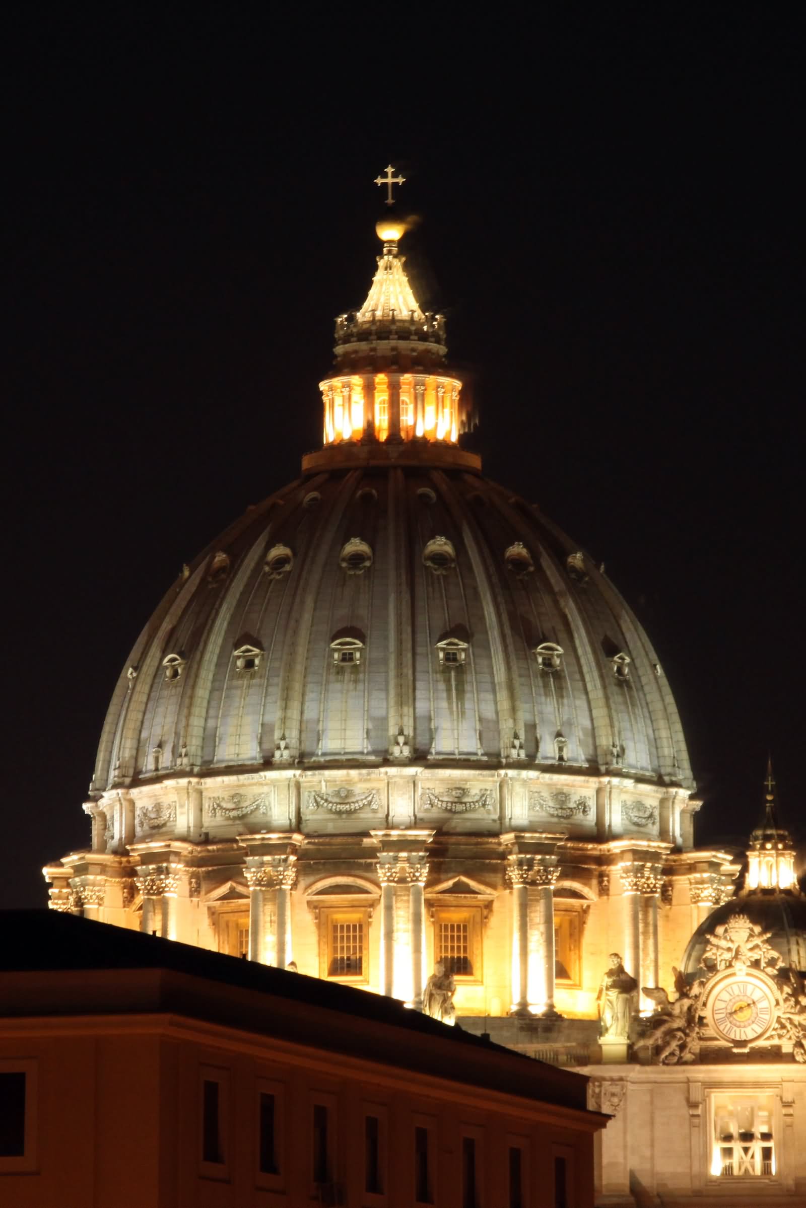 St. Peter's Basilica Dome Night View