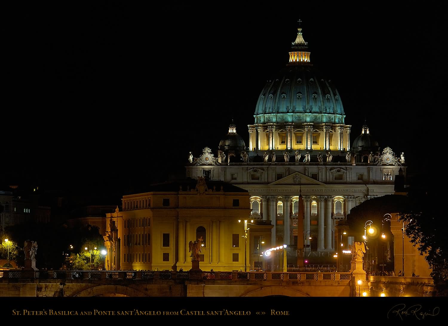 St. Peter's Basilica Exterior Night View Picture