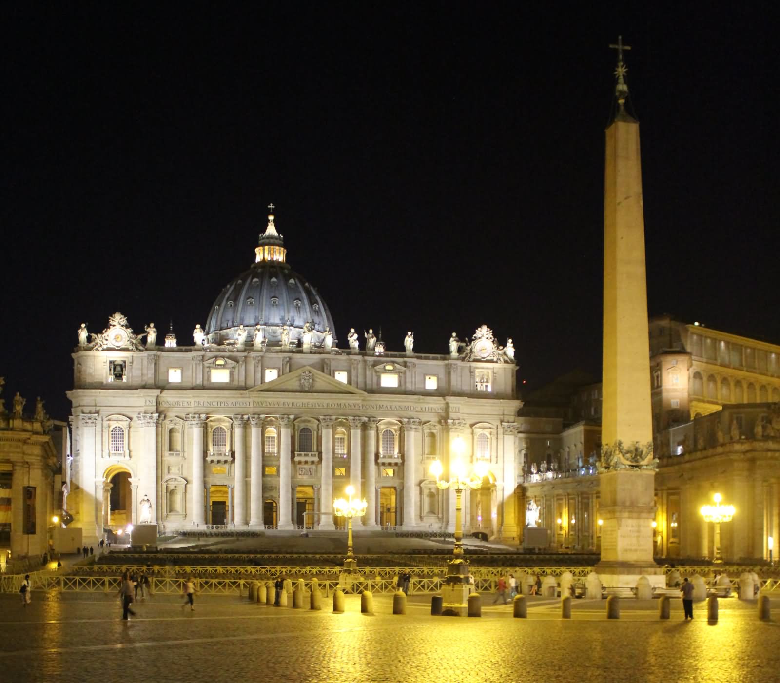 St. Peter's Basilica Facade Night View