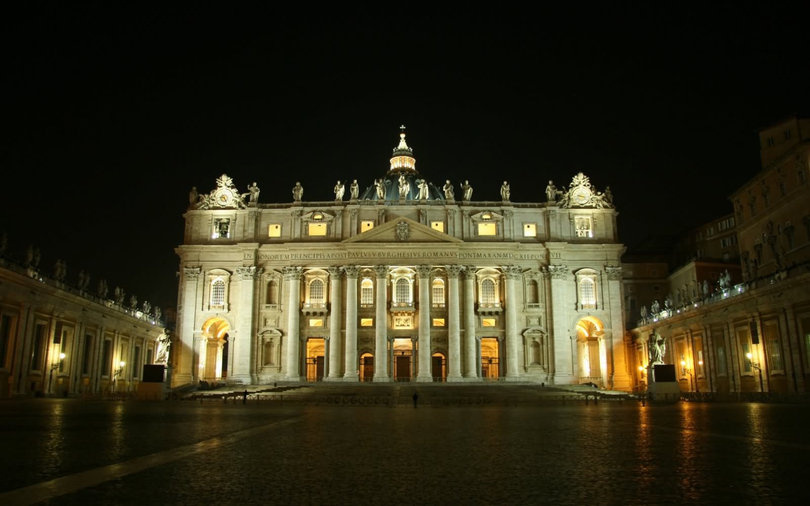St. Peter's Basilica Night Beautiful Picture