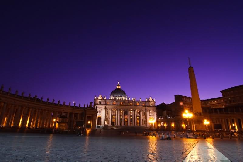 St. Peter's Basilica Night View Picture