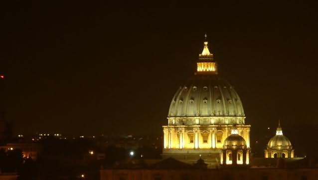 St. Peter's Basilica, Vatican City At Night