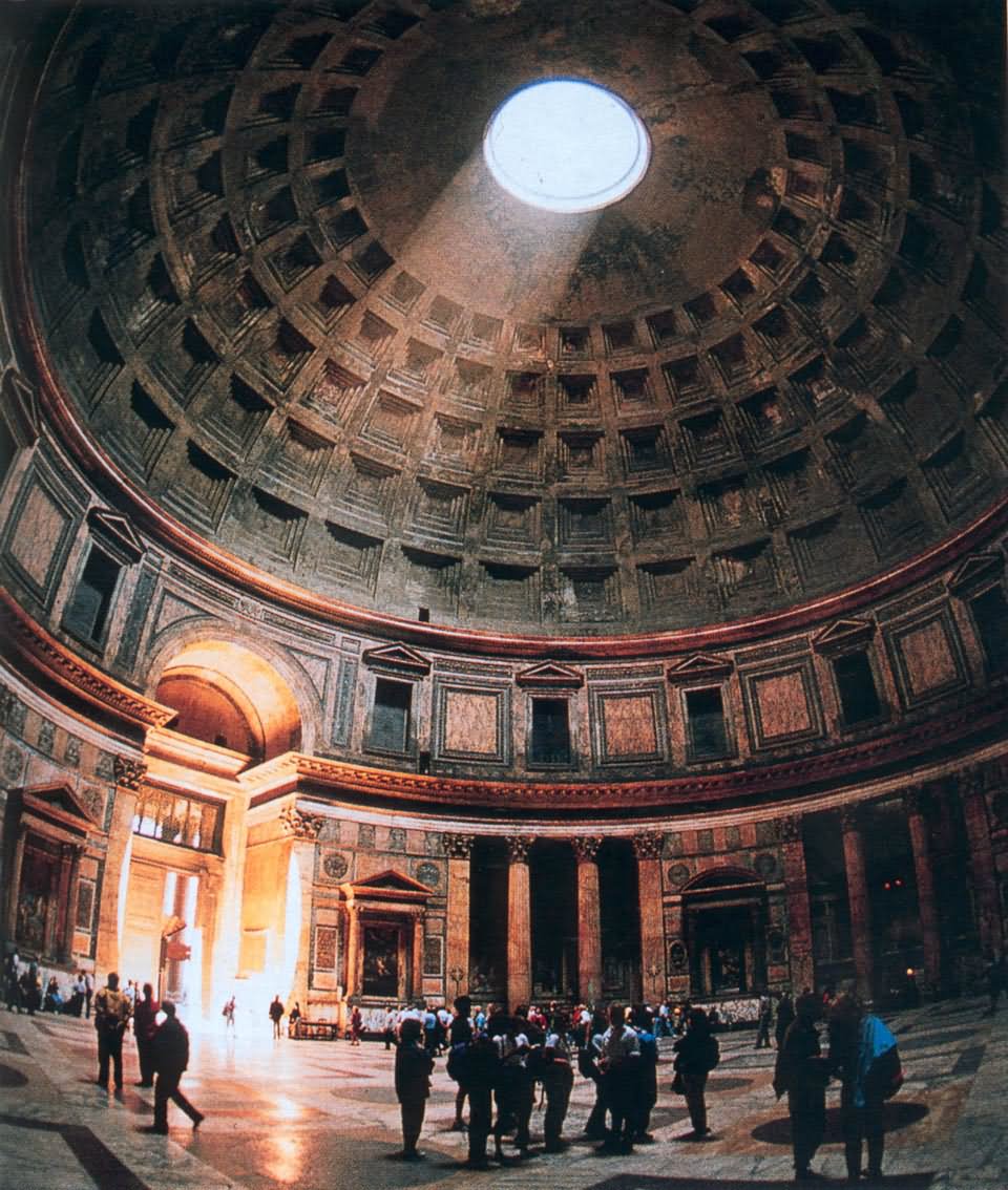 Sun Light Enters Pantheon Inside Picture