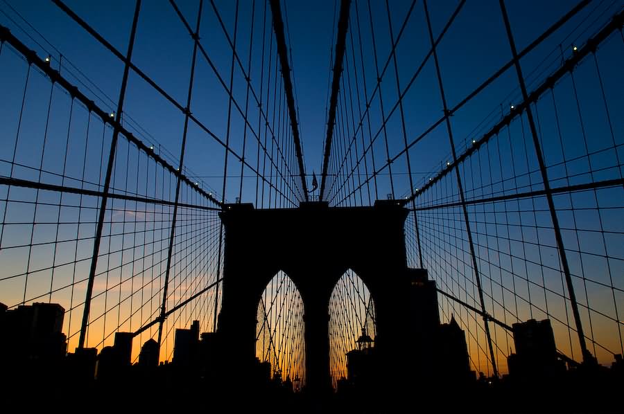 Sunset Over The Brooklyn Bridge Picture