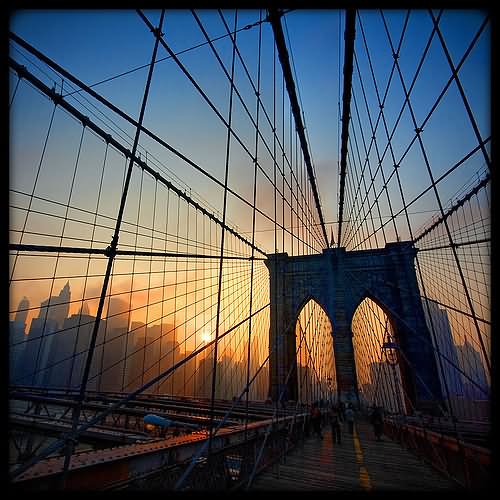 Sunset View The Brooklyn Bridge