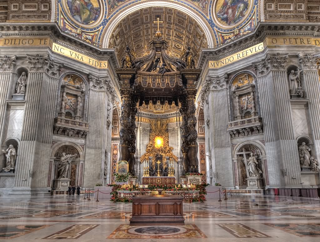 The Bronze Canopy Inside St. Peter's Basilica, Vatican City