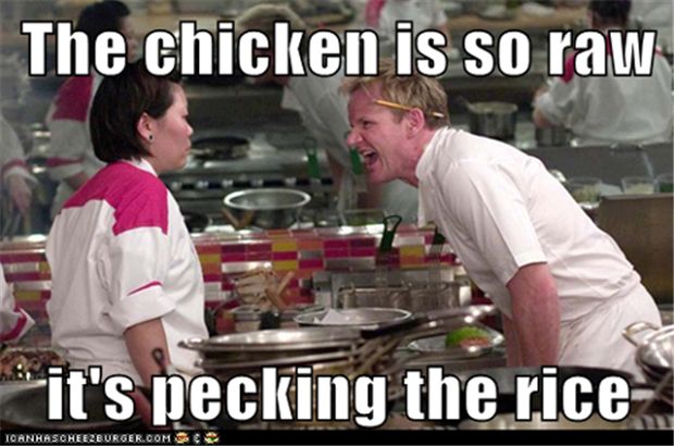 The Chicken Is So Raw Funny Chicken Meme Picture