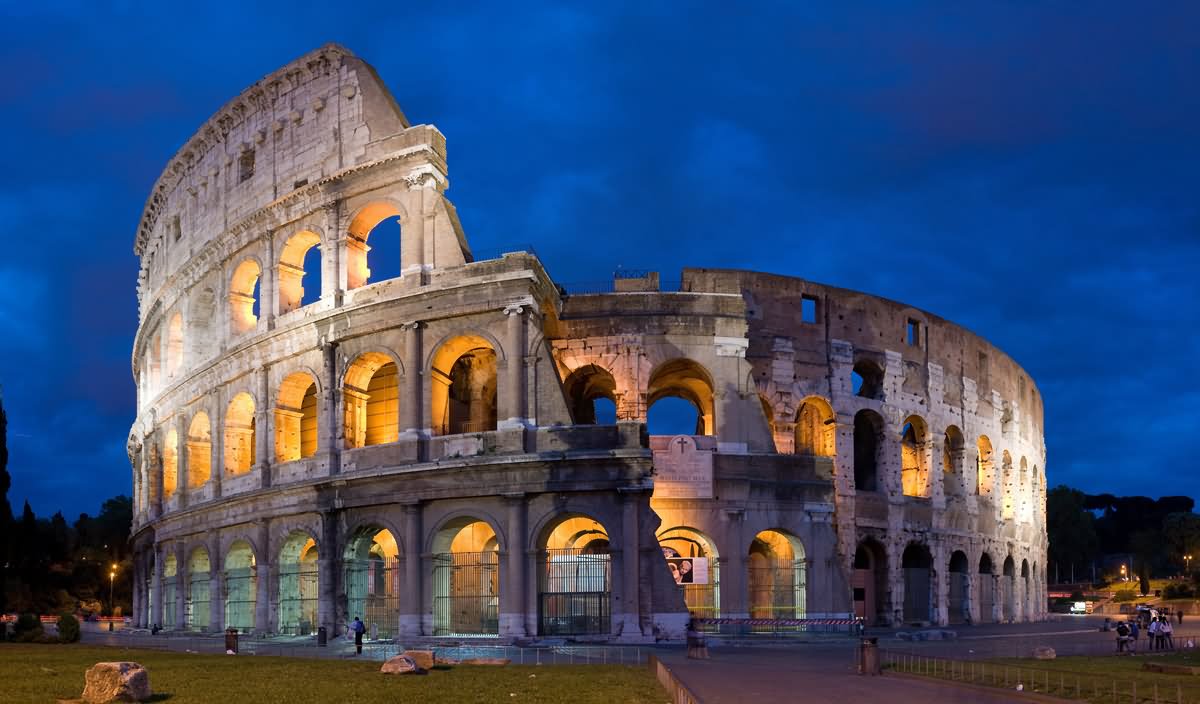The Colosseum In Rome At Night
