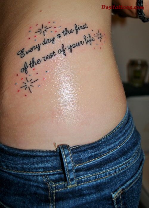 Tinkerbell Quote Tattoo On Side Rib