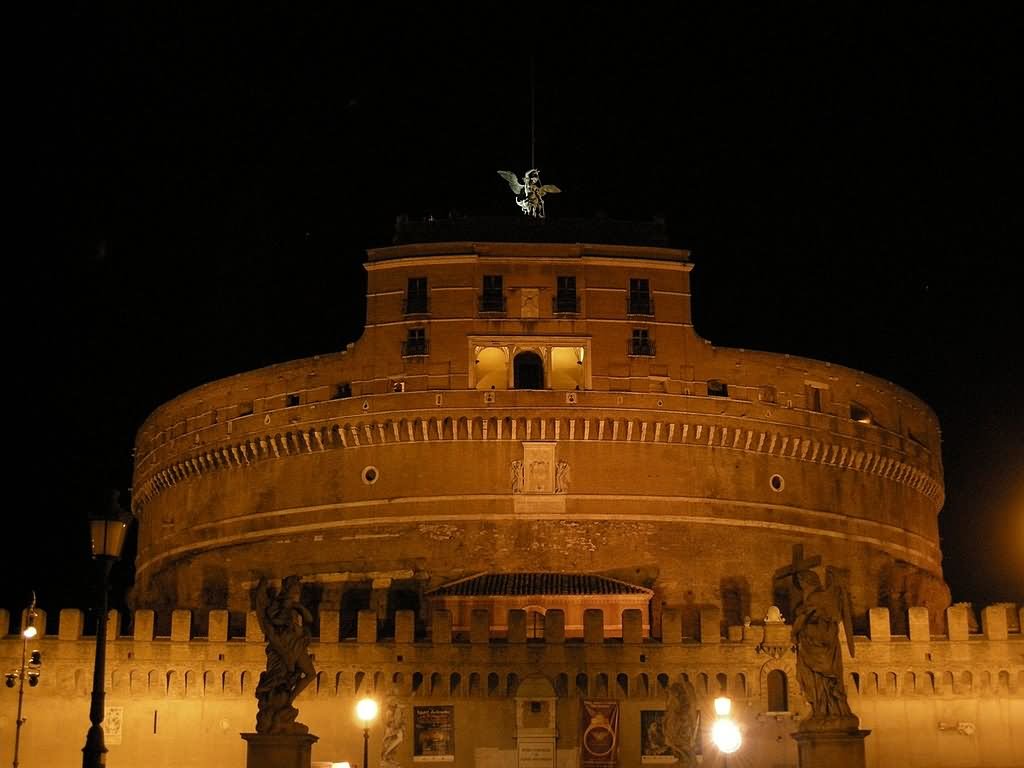 Top Of The Castel Sant'Angelo At Night
