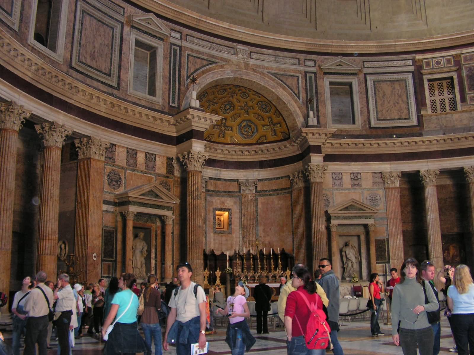 Tourists Inside Pantheon In Rome