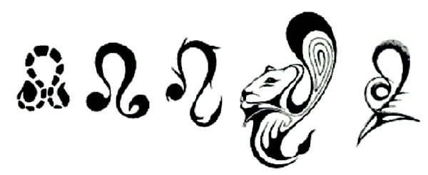 Unique Black Leo Symbol Tattoo Designs