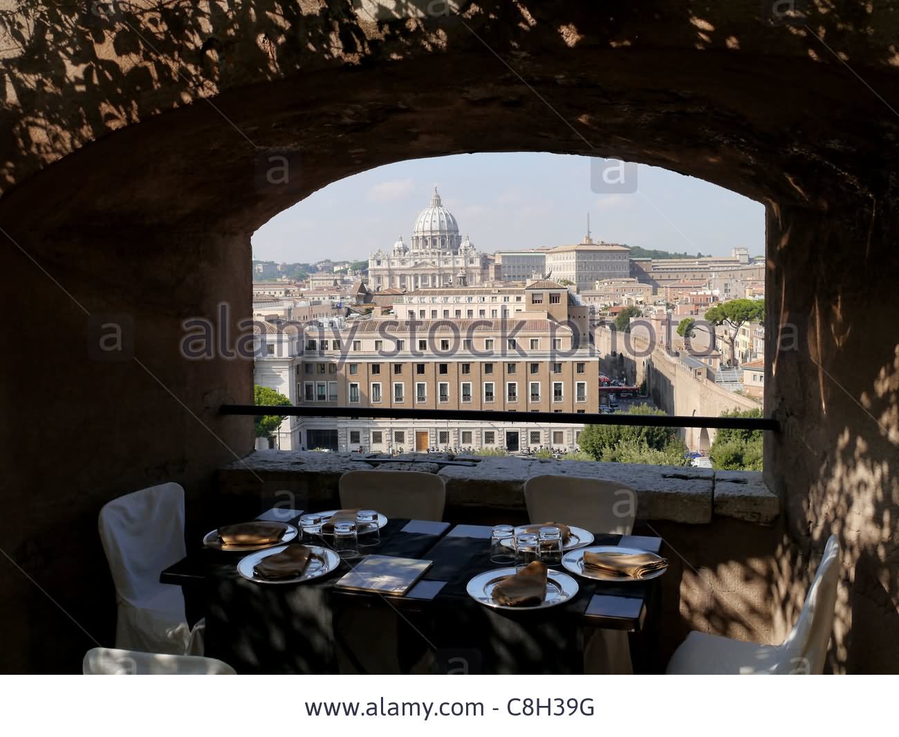 View Of St. Peter Basilica From Restaurant Inside Castel Sant'Angelo