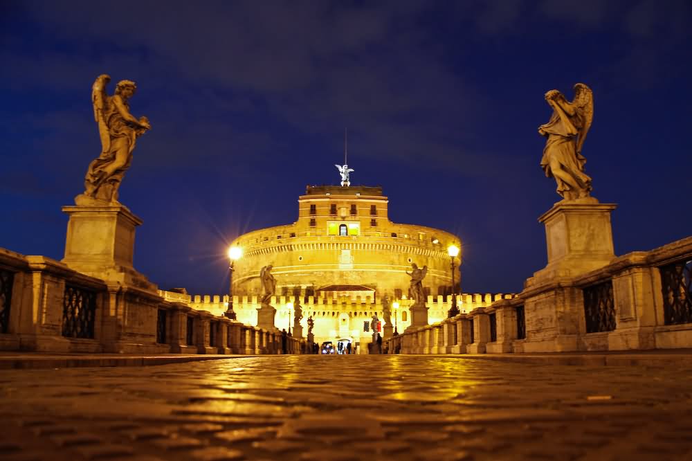 Way To The Castel Sant'Angelo Night Picture
