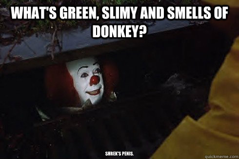 What's Green Smells Of Donkey Funny Meme Image