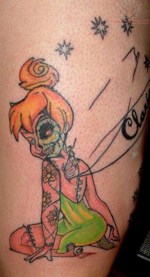 Zombie Tinkerbell Tattoo Design