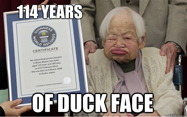 114 Years Of Duck Face Funny Image For Facebook