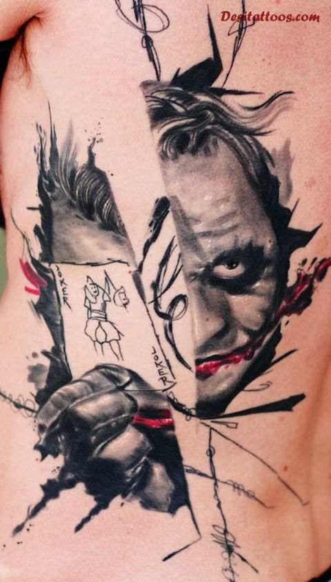 Abstract Joker Card Tattoo