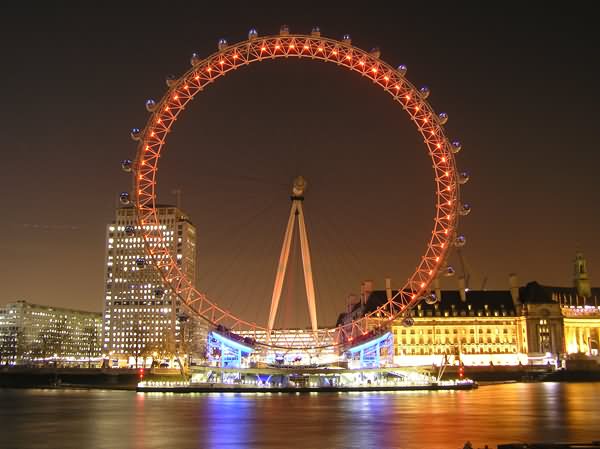 Adorable Front View Of London Eye At Night