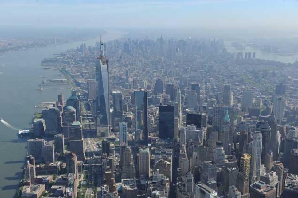Aerial View Of The City And One World Trade Center