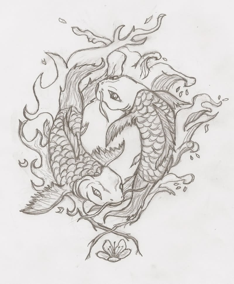 Amazing Yin Yang Fish Tattoo Design Sample