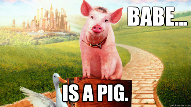 Babe Is A Pig Funny Meme Picture
