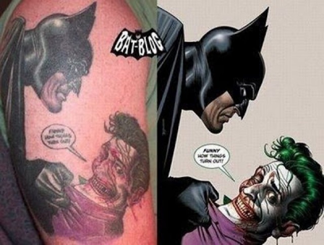 Batman Joker Tattoo On Left Half Sleeve