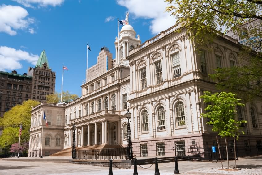 Beautiful Side View Of New York City Hall