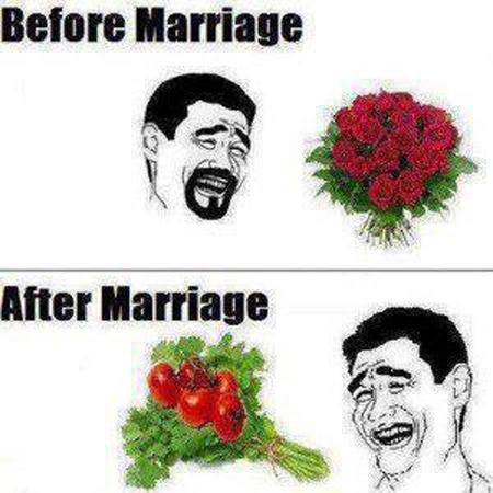 Before And After Marriage Funny Flower Meme Image
