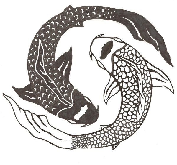 Black And White Yin Yang Fish Tattoo by Tsukiohkami