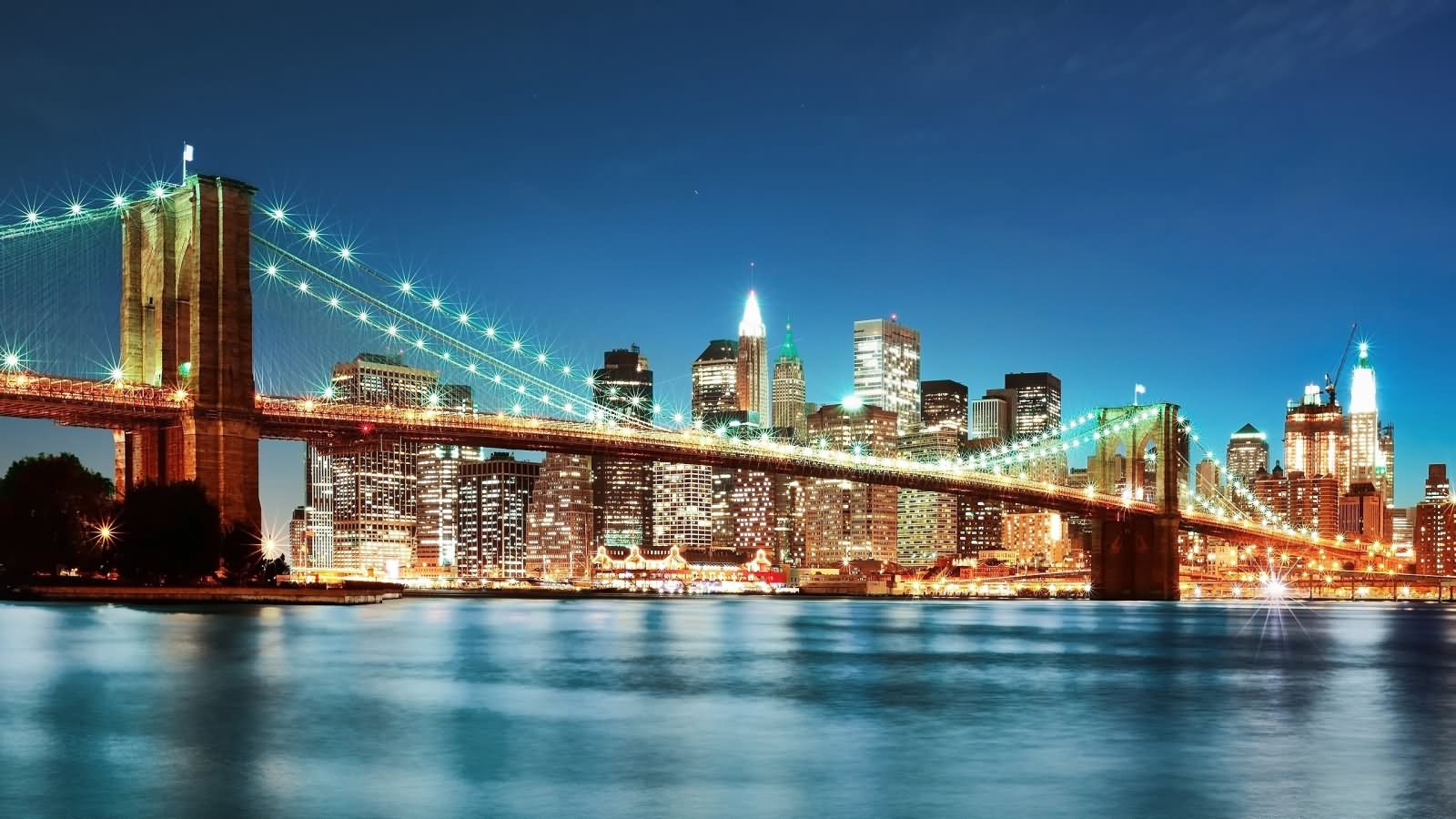Brooklyn Bridge, Manhattan Night Scene