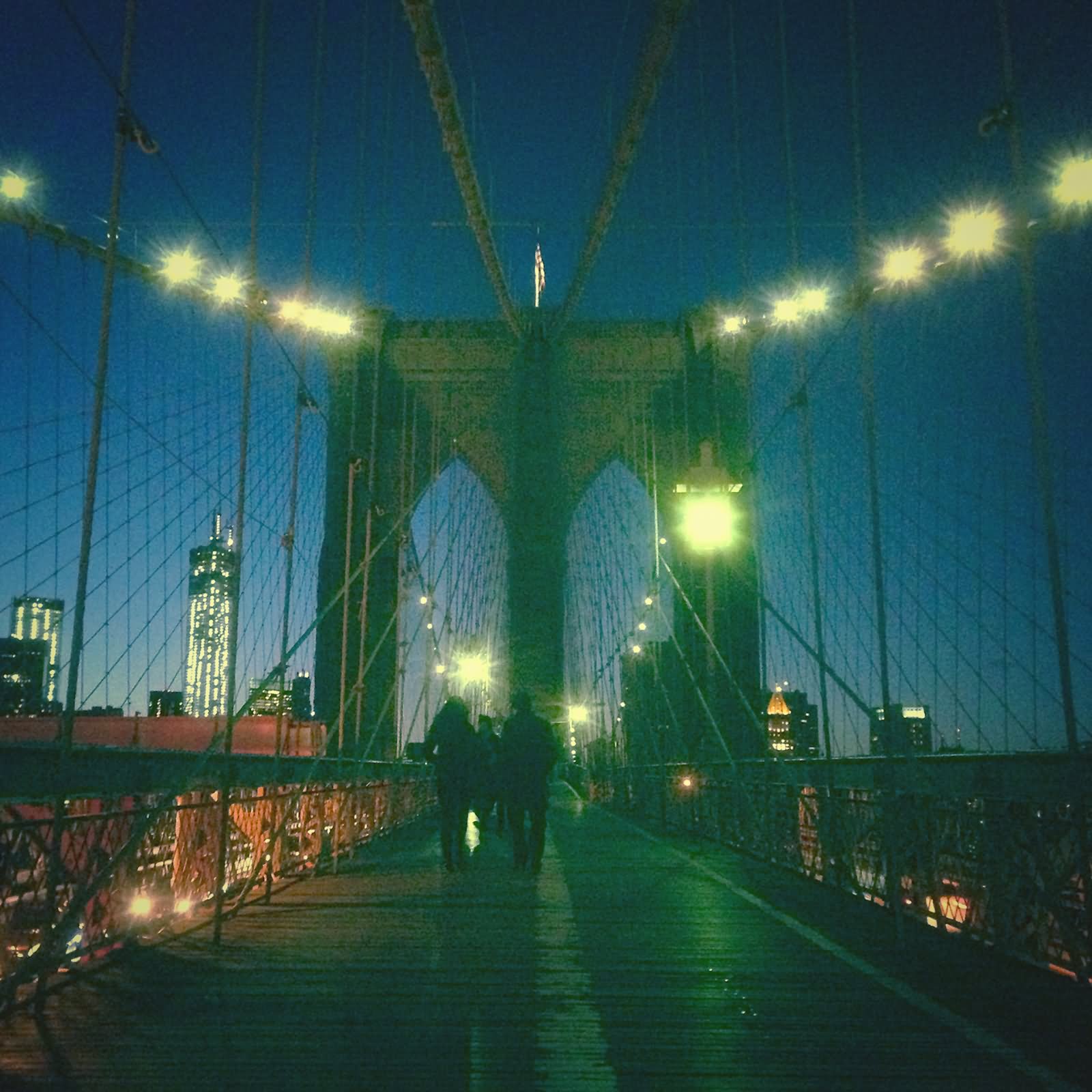 Brooklyn Bridge Way Night View