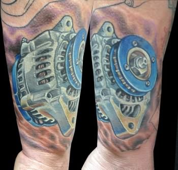 Car Parts Tattoo On Arm
