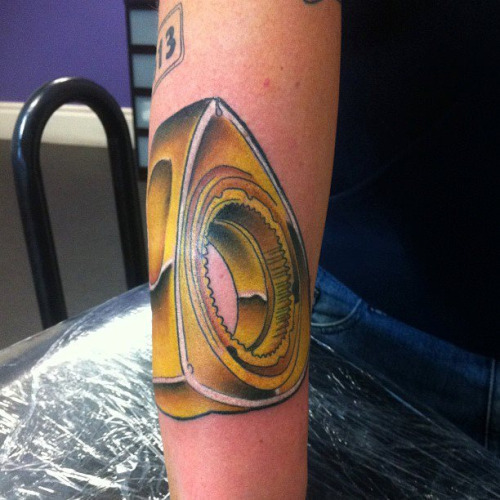 Car Parts Tattoo On Right Arm