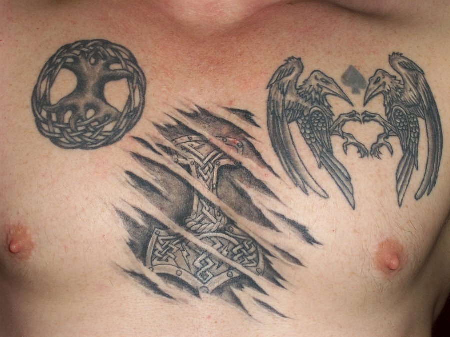 Celtic Anchor And Hugin And Munin Tattoo by Mjorlnir