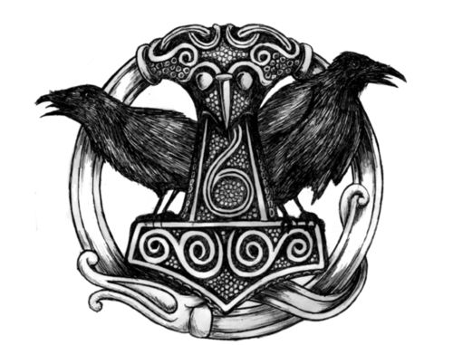 Celtic Anchor Hugin And Munin Tattoo Design