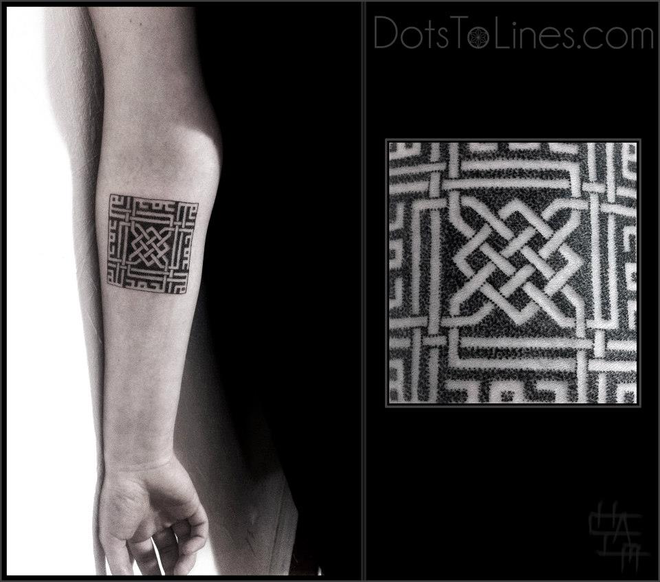 Celtic Square Tattoo On Forearm by Chaim Machlev