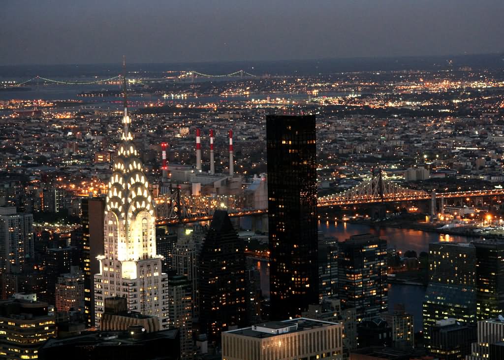 Chrysler Building And Manhattan City Night Picture