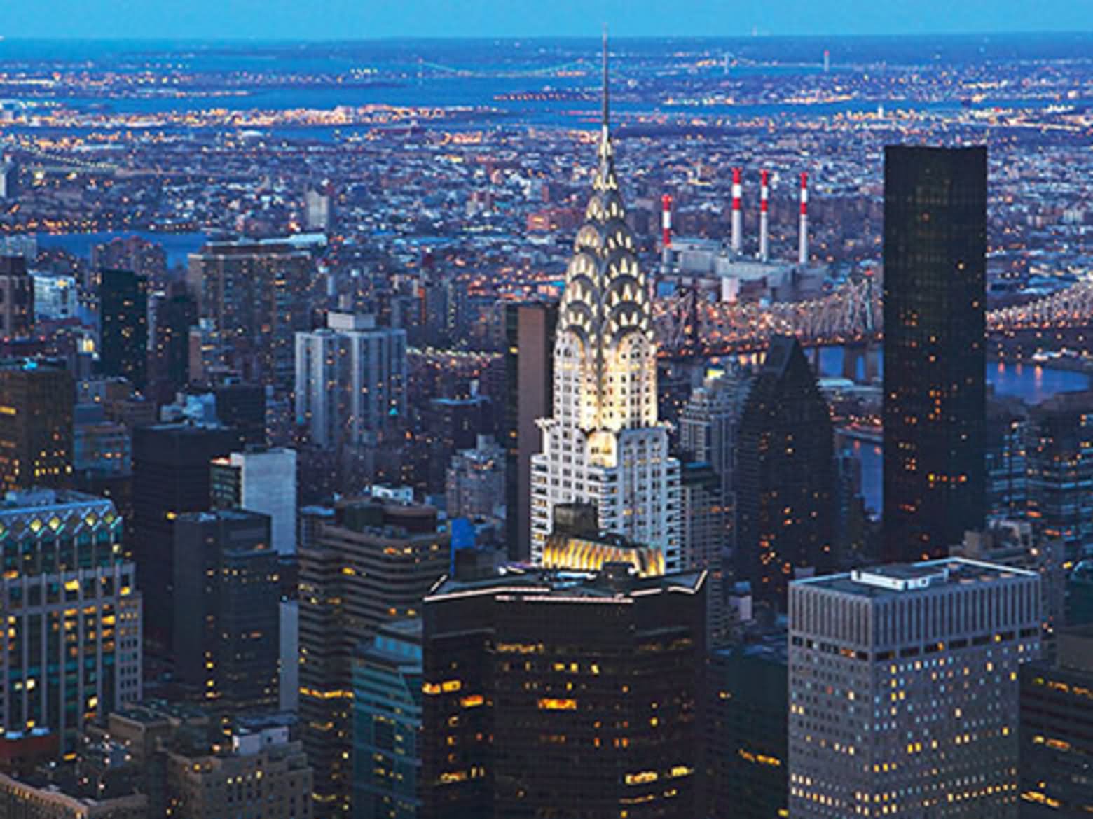 Chrysler Building And Manhattan City Night View