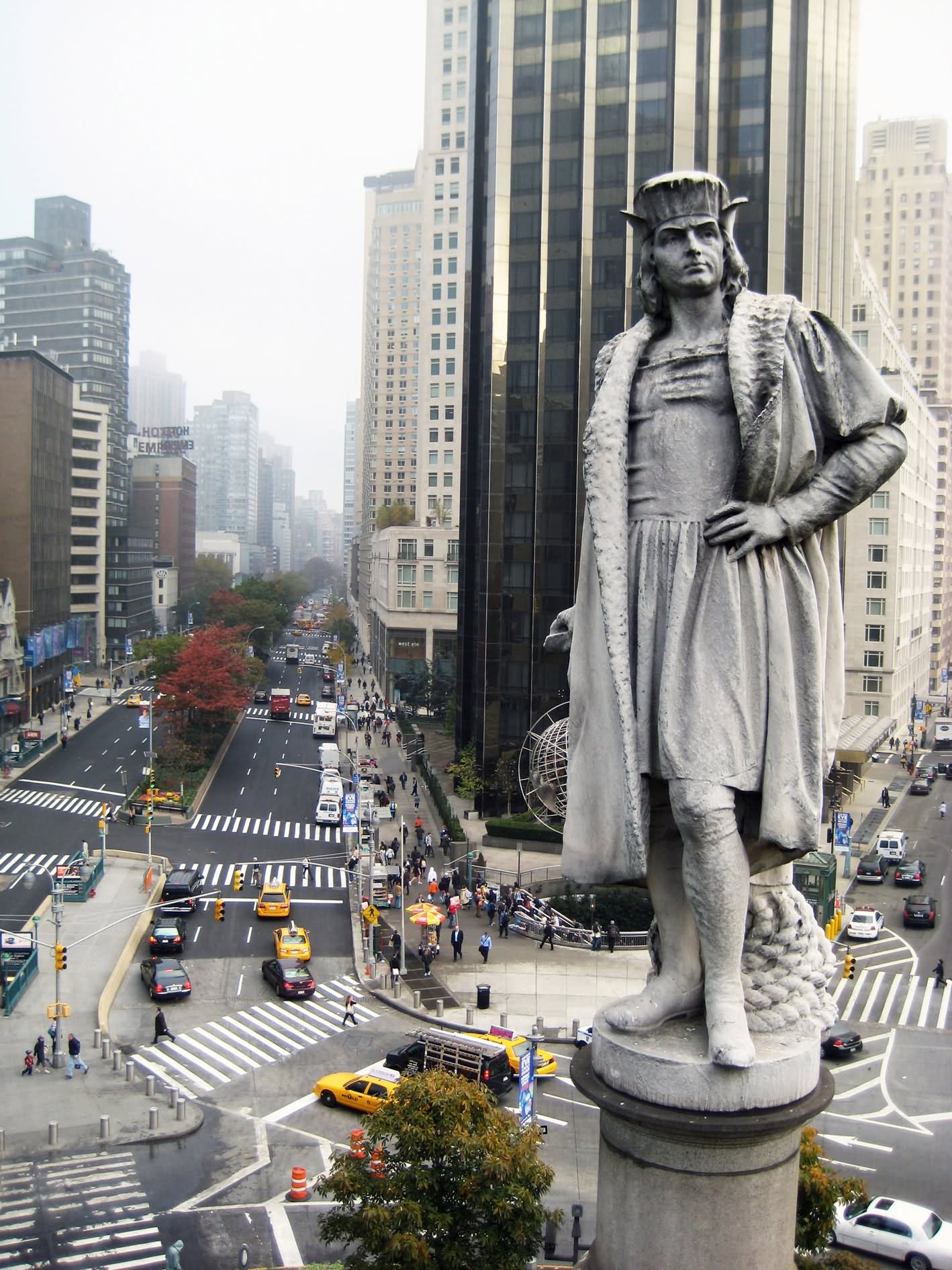 Closeup Of Christopher Columbus Statue At Columbus Circle