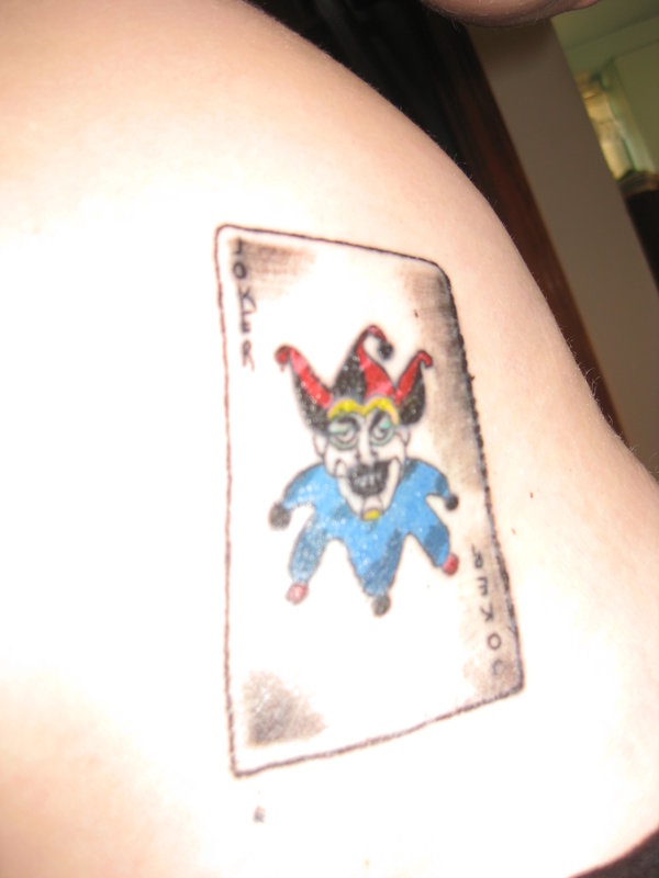 Color Joker Card Tattoo