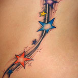 Colorful Feminine Stars Tattoo Design