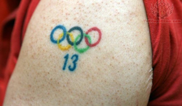 Colorful Olympic Symbol Tattoo Design For Shoulder
