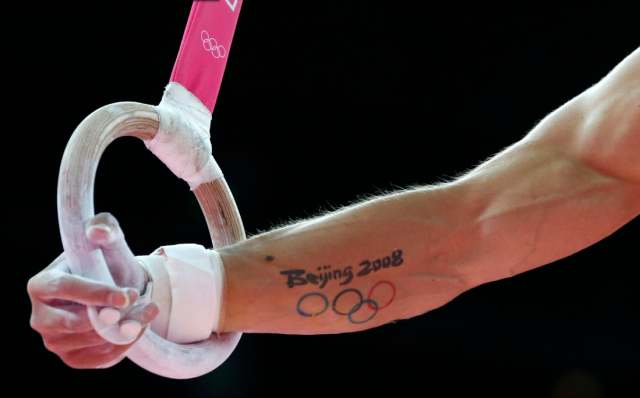 Colorful Olympic Symbol Tattoo On Right Forearm