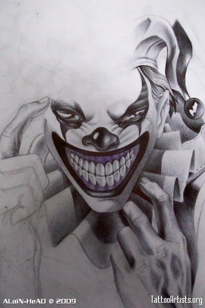 Demon Joker Tattoo Design